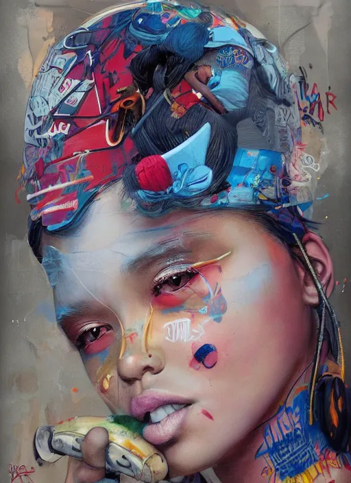 Prompt: Hiphop graffiti summer dreams, by Kenne Gregoire, James Jean, Tran Nguyen, WLOP, Jakub Rebelka. trending on Artstation, 8k, masterpiece, chill summer, graffiti paint, fine detail, full of color, intricate detail, golden ratio illustration