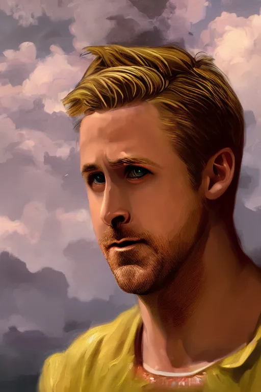 Prompt: a fantasy comic book style portrait painting of ryan gosling, as a drive protagonist, francois boucher, oil painting, daz, hyperrealistic, octane render, regal, refined, detailed digital art, rpg portrait, william - adolphe bouguereau, michael cheval, dynamic lighting, highly detailed, cinematic lighting, 8 k, hd