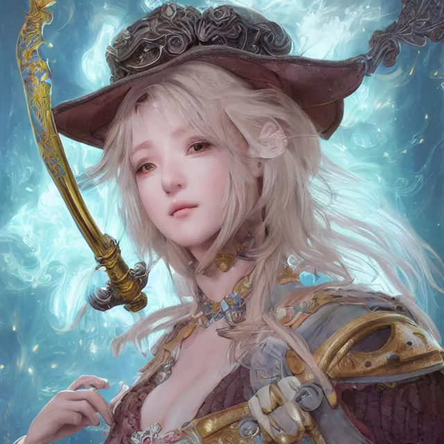 Prompt: studio portrait of neutral good colorful female cleric bard healer as absurdly beautiful, elegant, young sensual gravure idol, ultrafine hyperrealistic detailed face illustration by kim jung gi, irakli nadar, intricate linework, super sharp focus, bright colors, matte, octopath traveler, final fantasy, unreal engine highly rendered, global illumination, radiant light, intricate environment