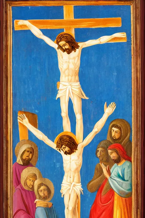 Image similar to crucified christ painted by a child