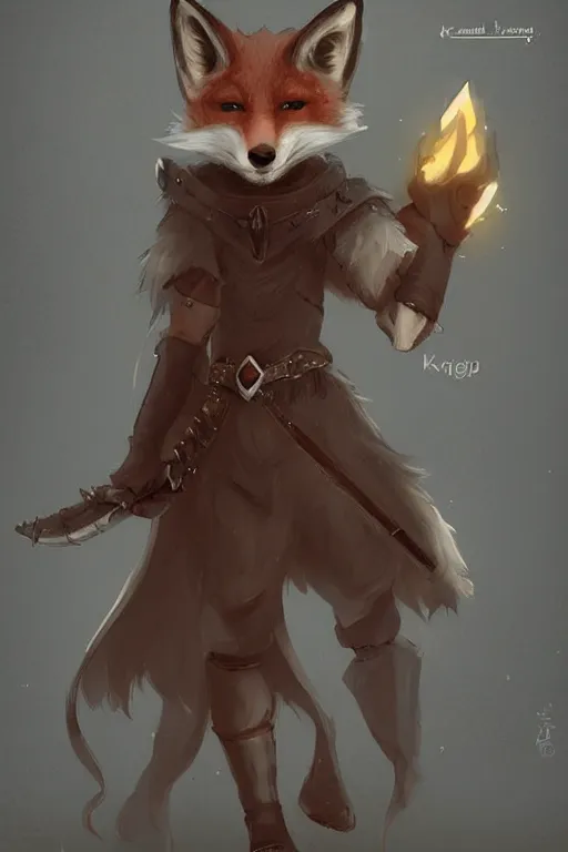 Image similar to an anthropomorphic medieval fox with a fluffy tail, backlighting, trending on artstation, digital art, furry art, trending on furaffinity, fantasy art, by kawacy