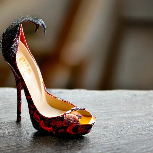 Prompt: a tarantula wearing high heels, tabletop, detailed, intricate, realistic, hdr, 8 k