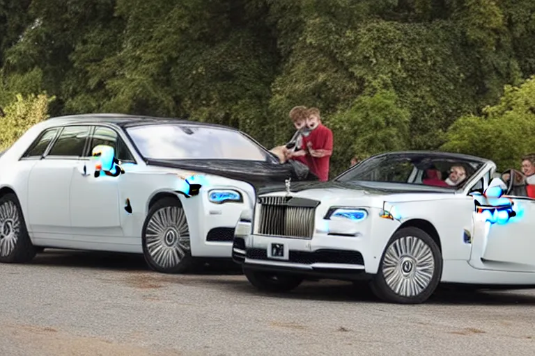 Image similar to stoned teenagers decided to drown Rolls-Royce