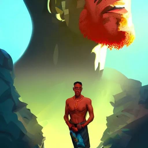 Image similar to Portrait of Gus Fring as Heracles the greek demigod, mattepainting concept Blizzard pixar maya engine on stylized background splash comics global illumination lighting artstation lois van baarle, ilya kuvshinov, rossdraws