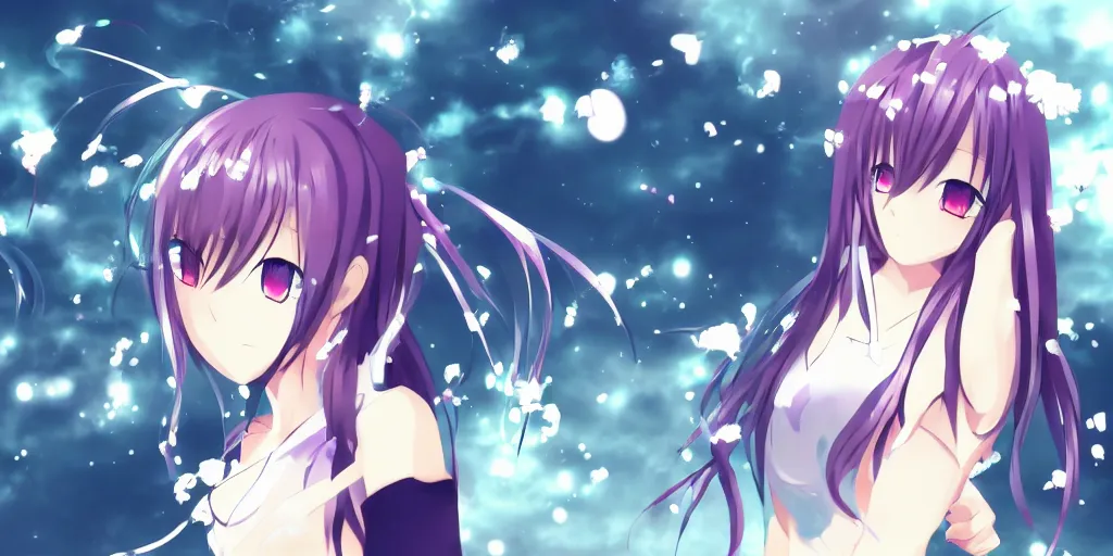 Image similar to anime girl desktop background, otaku, visual key frame, high contrast, top rated on Pixiv