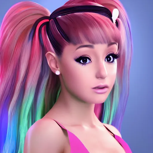 A 3D anime-style girl theme with rainbow colored image generative AI  22876973 Stock Photo at Vecteezy