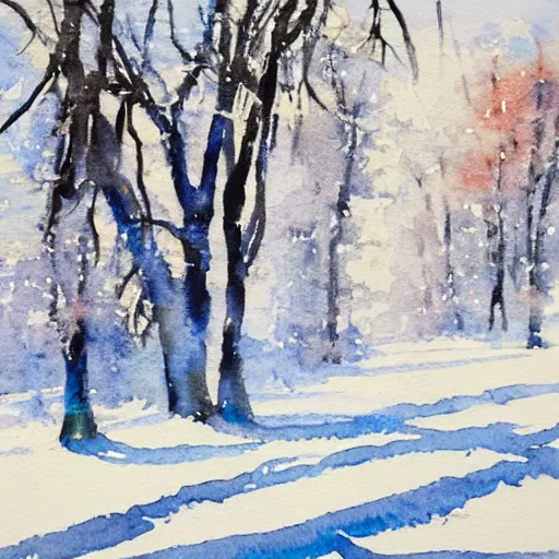 Prompt: winter watercolor