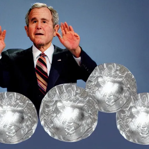 Image similar to george bush magician wearing tinfoil hat