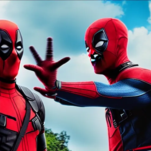 Prompt: Deadpool and Spider-Man together 4K quality