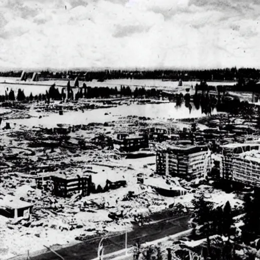 Prompt: richmond bc destroyed by nuclear bomb