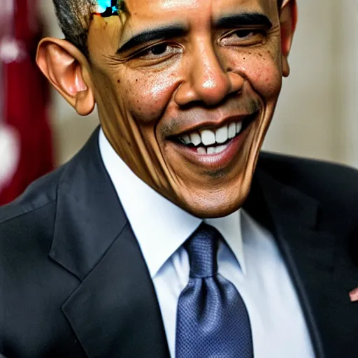 Image similar to Obama as a super saiyan