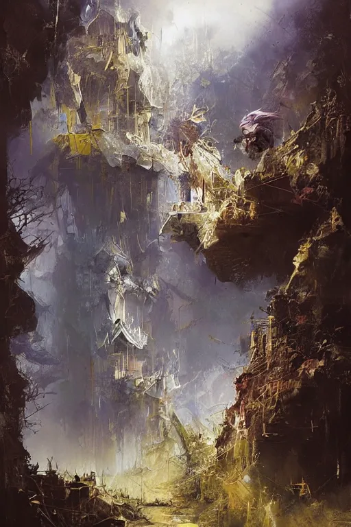 Prompt: the path of righteousness leads to the palace of wisdom, by ryohei hase, by john berkey, by jakub rozalski, by john martin