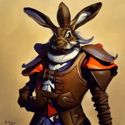 Image similar to greg manchess portrait painting of armored march hare from alice in wonderland as overwatch character, medium shot, asymmetrical, profile picture, organic painting, sunny day, matte painting, bold shapes, hard edges, street art, trending on artstation, by huang guangjian, gil elvgren, ruan jia, randy vargas, greg rutkowski