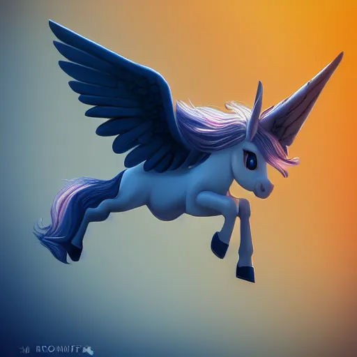 Prompt: Photograph of a Alicorn flying in the sky, blue eyes, white color, trending on artstation, ultrarealistic, 8k
