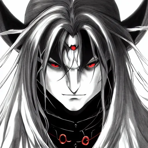 Image similar to portrait of alucard in the true ancestor vampire mode archetype earth, anime fantasy illustration by tomoyuki yamasaki, kyoto studio, madhouse, ufotable, square enix, cinematic lighting, trending on artstation