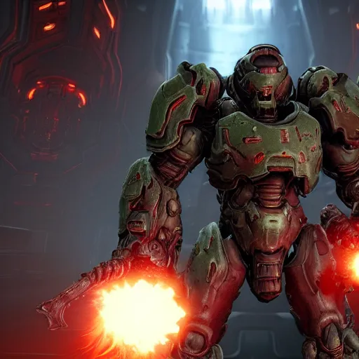 Image similar to doom slayer from doom eternal