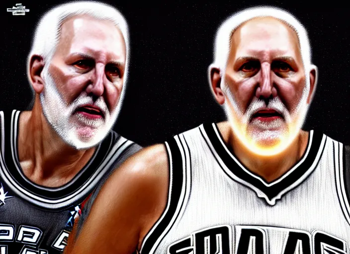 Image similar to facial portrait of greg popovich flying, fantasy, inspiring, super hero art, oil on canvas, octane render, san antonio spurs suit, trending on artstation