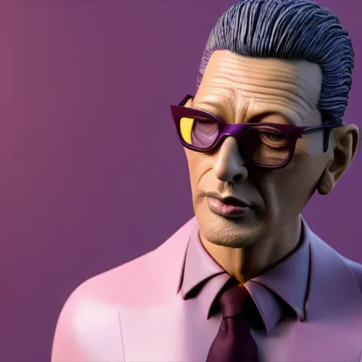 Image similar to intricate hyper detailed ultra sharp, plum with a face of!! jeff goldblum!!!,, material is!!! plum!!!, sentient fruit, jeff goldblum is a plum, sharp focus, global illumination, radiant light, alexandre ferra, irakli nadar, octane render, unreal engine, 4 k, ultra hd,