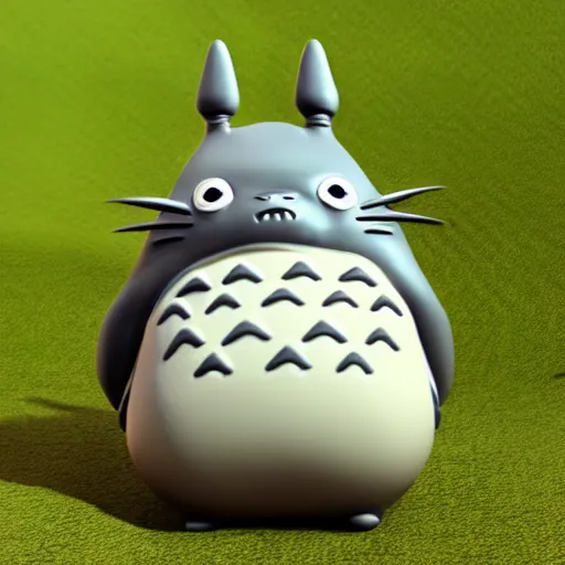 Image similar to Totoro, 3D rendering, highly detailed, photorealistic