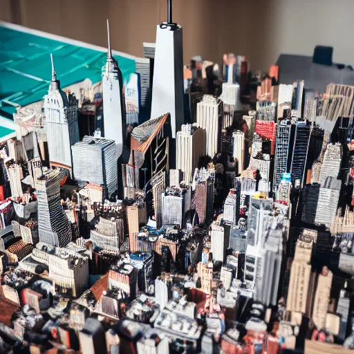 Image similar to model of manhattan made from legos, dslr,