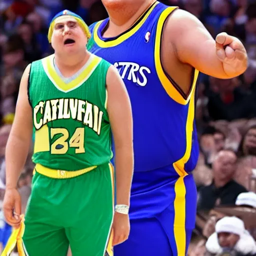 Prompt: eric cartman playing in the nba