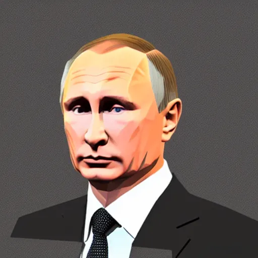 Prompt: Putin as a low poly ps1 model