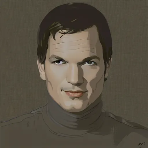 Image similar to “ ashton kutcher retro minimalist portrait by jean giraud, moebius starwatcher comic, 8 k ”