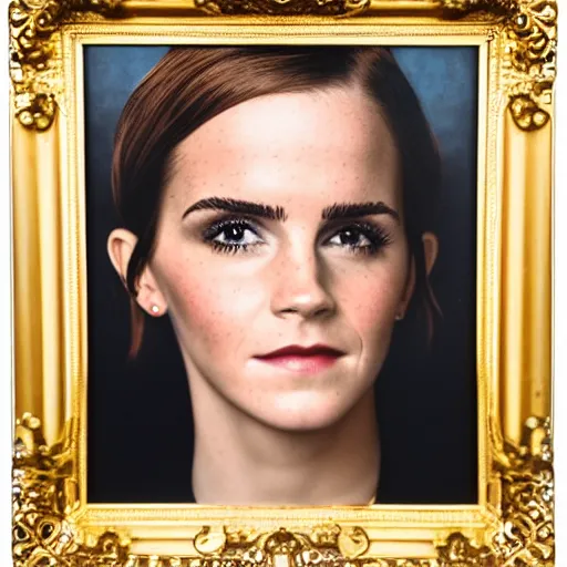 Image similar to closeup portrait of president Emma Watson in the oval office, studio lighting, 8k