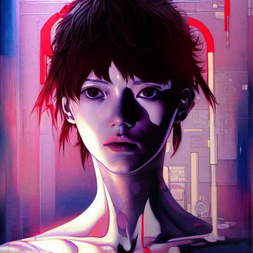 Prompt: citizen portrait soft light painted by james jean and katsuhiro otomo and chad little and erik jones, inspired by ghost in the shell, smooth face feature, intricate oil painting, high detail illustration, sharp high detail, manga and anime 1 9 9 9