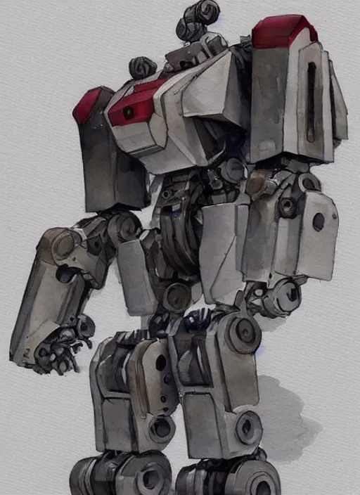 Image similar to concept art s a mech robot, pinterest, artstation trending, behance, watercolor, by coby whitmore *, silver, ignition motor *,