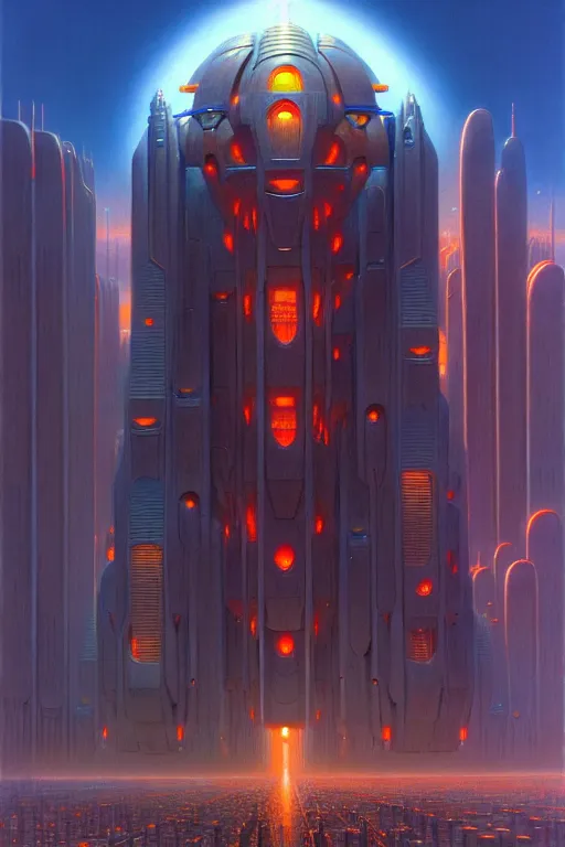 Prompt: a giant modern architecture mecha, tim hildebrandt, wayne barlowe, bruce pennington, donato giancola, trending on artstation, cinematic composition, beautiful lighting, hyper detailed, 8 k, oil on canvas