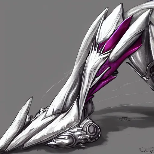 Image similar to very close up foot shot, detailed foot shot, hyperdetailed elegant beautiful stunning anthropomorphic hot mecha female dragon showing detailed sharp dragon claws close to camera, laying on beach, soft pads, sharp silver armor, fuchsia skin, feet art, warframe destiny fanart, feet art, dragon paws, furaffinity, deviantart, octane, ekasportal