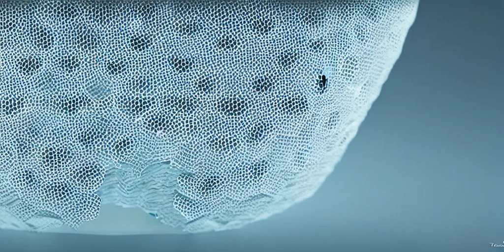 Image similar to strange honeycomb vase design by tomas gabzdil libertiny, product design, film still from the movie directed by denis villeneuve with art direction by zdzisław beksinski, telephoto lens, shallow depth of field