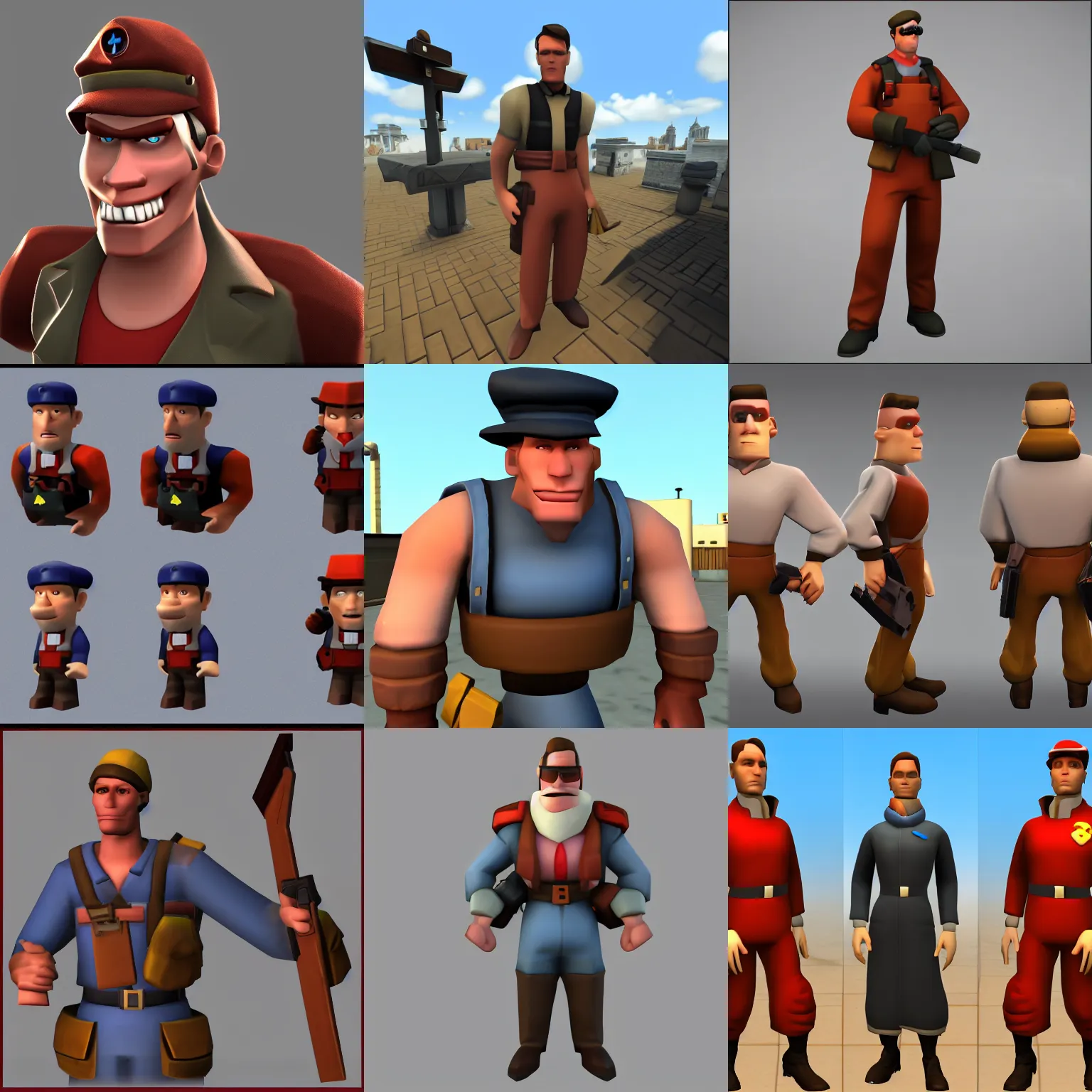 Prompt: jerma team fortress 2 model