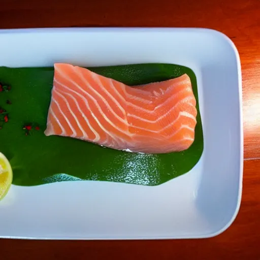 Prompt: salmon sashimi looks like a cat,photorealistic