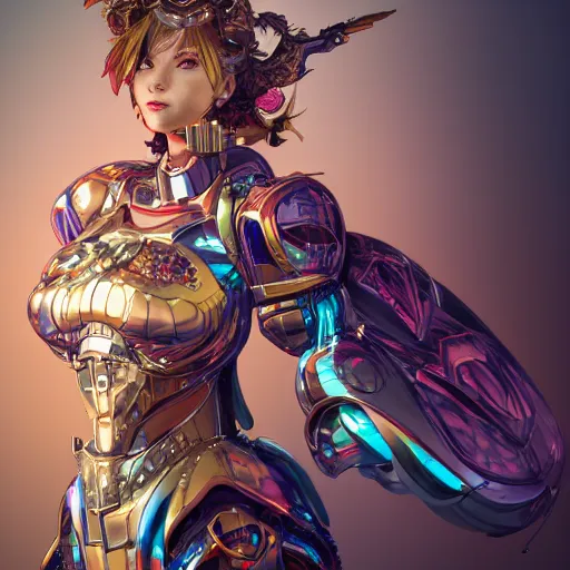 Image similar to studio portrait of lawful good colorful female holy mecha paladin absurdly beautiful, elegant, young sensual graceful woman, ultrafine hyperrealistic detailed face illustration by kim jung gi, irakli nadar, intricate linework, sharp focus, bright colors, matte, octopath traveler, final fantasy, unreal engine highly rendered, global illumination, radiant light, intricate environment