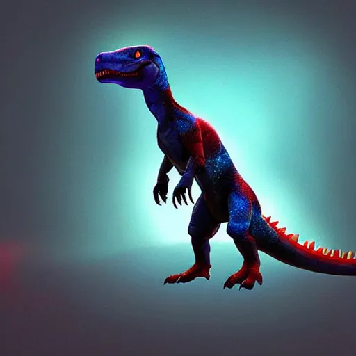 Prompt: a super hero dinosaur, beautiful lighting, digital art,