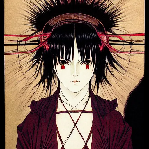 Prompt: prompt : portrait of muse soft light painted by takato yamamoto, magical rinnegan eyes, inspired by ninja anime, smooth face feature, intricate oil painting, high detail, sharp high detail, manga and anime