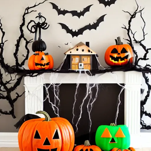 Image similar to spooky but kid friendly halloween scene