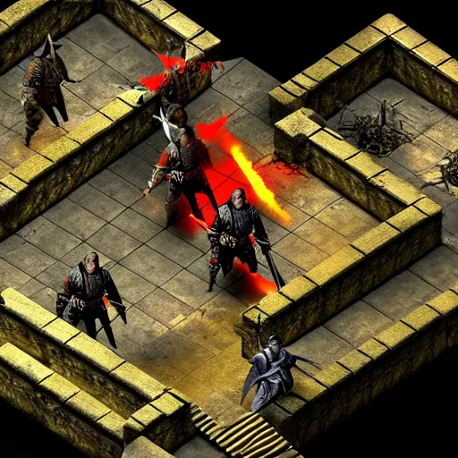 Prompt: diablo 2, world war 2, ps 5 screenshot, isometric view, third person gameplay, 3 d render, cryengine, highly detailed