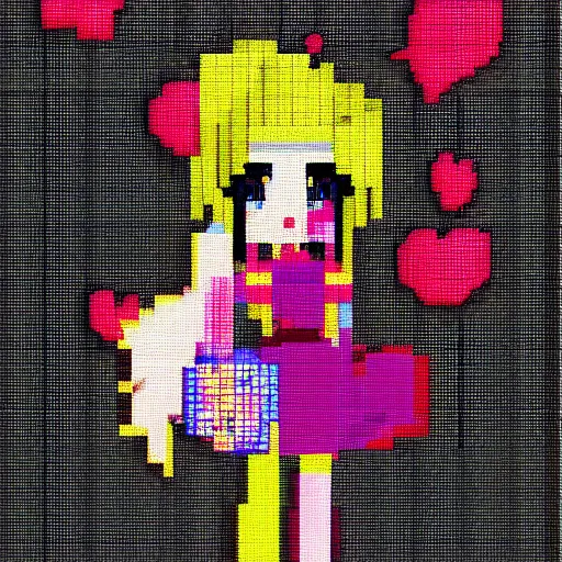 Prompt: pixel art by maruki hurakami, 1 2 8 bits