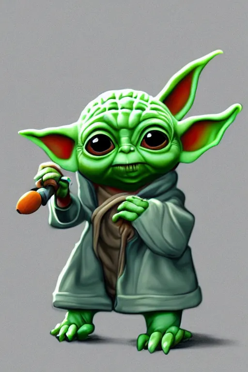 Image similar to baby yoda as a dj, illustration, highly detailed, artstation, grogu