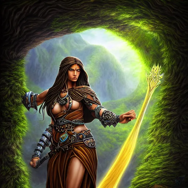 Image similar to druid warrior with earth powers artgerm anne stokes highly detailed 8 k hdr smooth sharp focus high resolution award - winning photo photorealistic