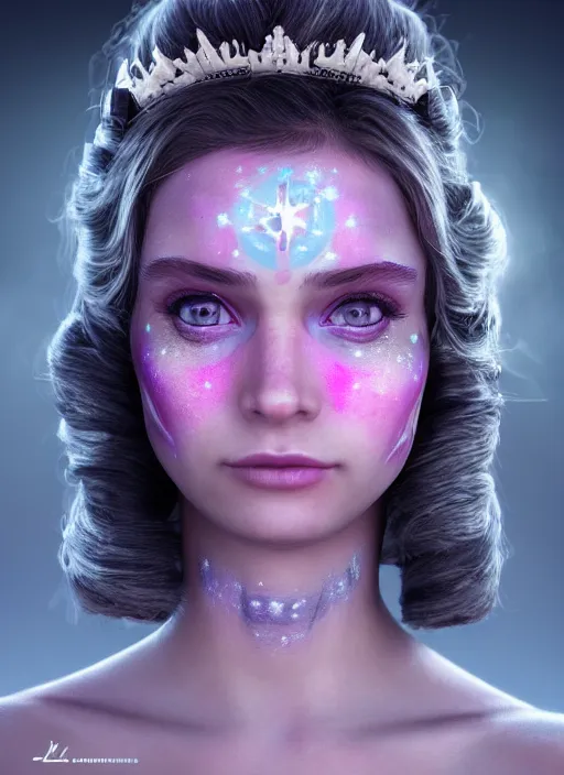 Image similar to a gorgeous princess, detailed Star Wars face paint, 8k render, ultra realistic, soft lighting, artstation, Annie Leibovitz, artgerm