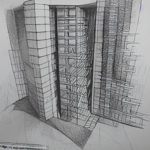 Image similar to mc esher drawing of impossible architecture