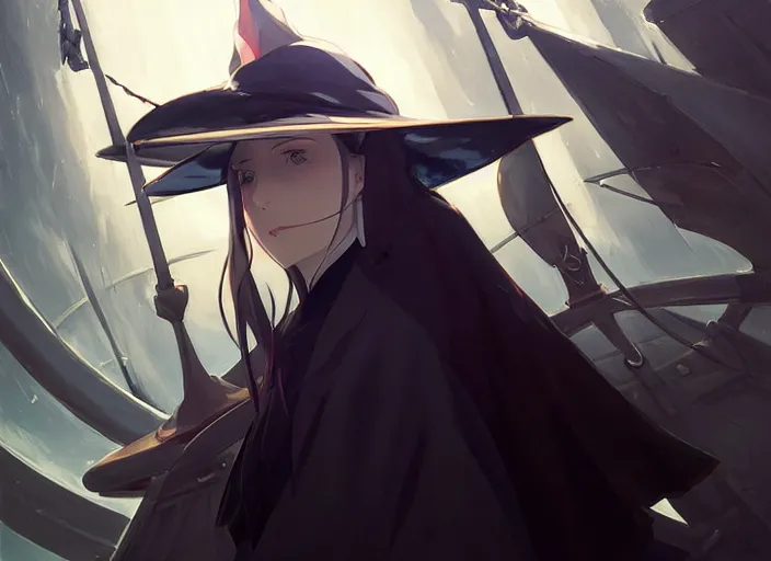 Prompt: portrait of lady maria, helm of second world war warship in background, illustration concept art anime key visual trending pixiv fanbox by wlop and greg rutkowski and makoto shinkai and studio ghibli and kyoto animation, symmetrical facial features, astral witch clothes, dieselpunk, realistic anatomy, gapmoe yandere grimdark, volumetric lighting, backlit