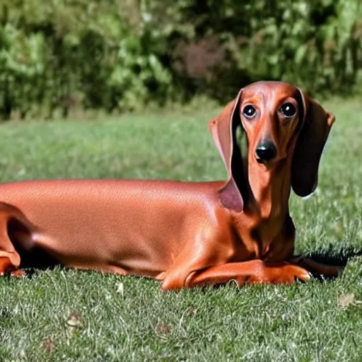 Image similar to realistic photo of a extra long dachshund dog