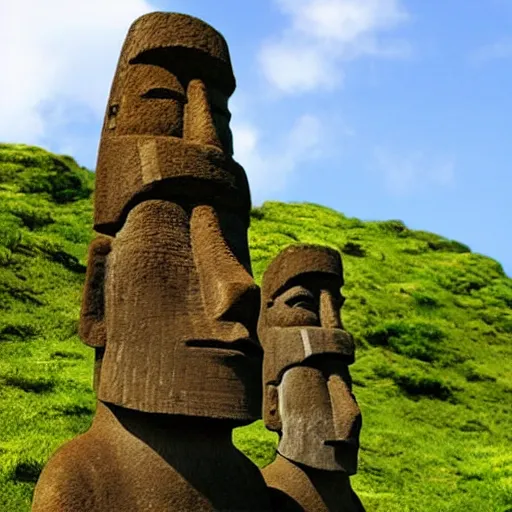 Prompt: rapa nui moai by studio ghibli