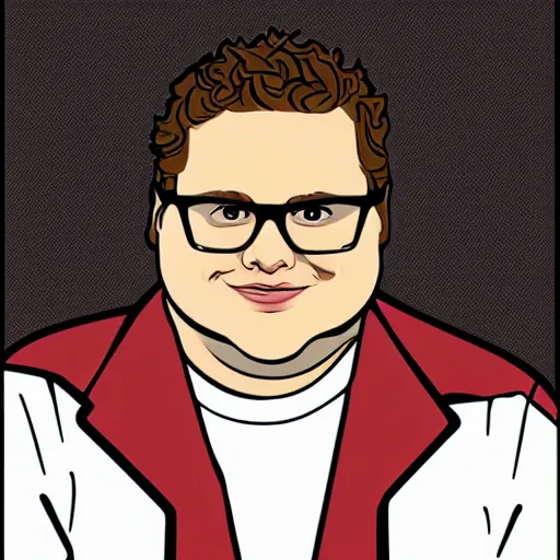 Image similar to jonah - hill & clark duke hybrid, vector, svg sticker art