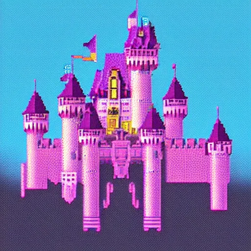 Image similar to Retrowave castle